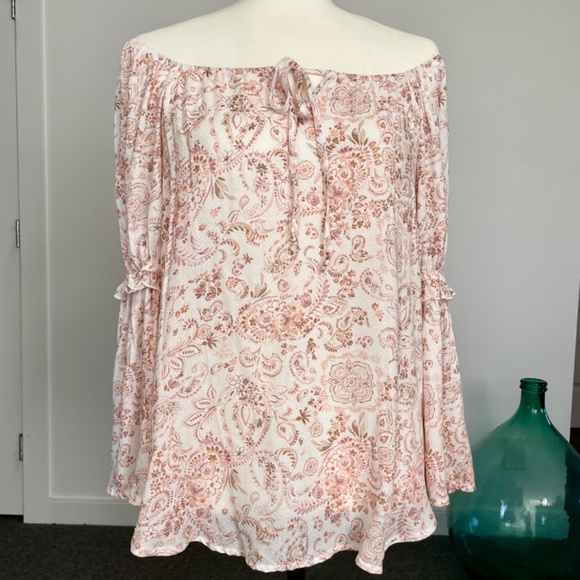 *SOLD* Floral boho peasant top - Size L - Picture 9 of 9